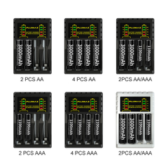 Carregador de bateria para aaa/aa bateria recarregável Voxlink 4 slot com indicador led ni-mh/ni-cd e proteção contra curto-circuito - loja online