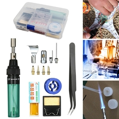 CONJUNTO 13 PEÇAS DE SOLDA A GÁS BUTANO SEM FIO