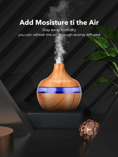 Umidificador de Ar Elétrico de Grão de Madeira - USB Mini - com Aroma Essencial, Difusor de Óleo Ultrassônico e luz de LED - comprar online