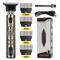 Máquina de corte cabelo elétrico T9 USB recarregável barbeador homem aparador para barbeiro profissional aparador barba - loja online