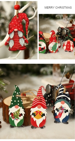Conjunto de gnomos de madeira para árvore de Natal - WebShopp