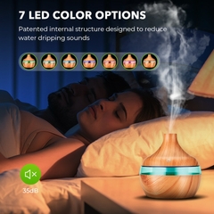 Umidificador de Ar Elétrico de Grão de Madeira - USB Mini - com Aroma Essencial, Difusor de Óleo Ultrassônico e luz de LED - loja online