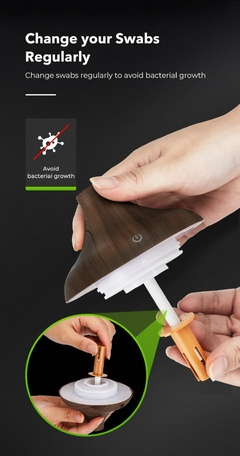 Umidificador de Ar Elétrico de Grão de Madeira - USB Mini - com Aroma Essencial, Difusor de Óleo Ultrassônico e luz de LED - comprar online
