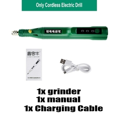Imagem do Dremel gravador e Furadeira elétrica sem fio, recarregável, bateria removível, LED 3 velocidades, gravura para marcenaria