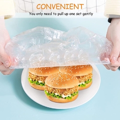 100pcs de plástico com elástico para tampar e proteger alimentos - loja online