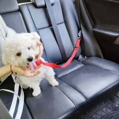 Imagem do Cinto de segurança ajustável para PETS, dois em um, para uso em carros