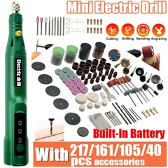Dremel gravador e Furadeira elétrica sem fio, recarregável, bateria removível, LED 3 velocidades, gravura para marcenaria