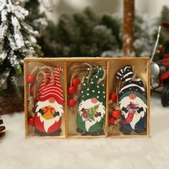Conjunto de gnomos de madeira para árvore de Natal na internet