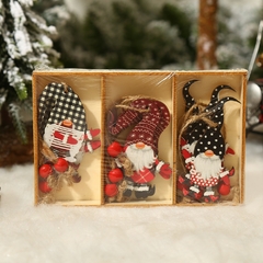 Conjunto de gnomos de madeira para árvore de Natal - loja online