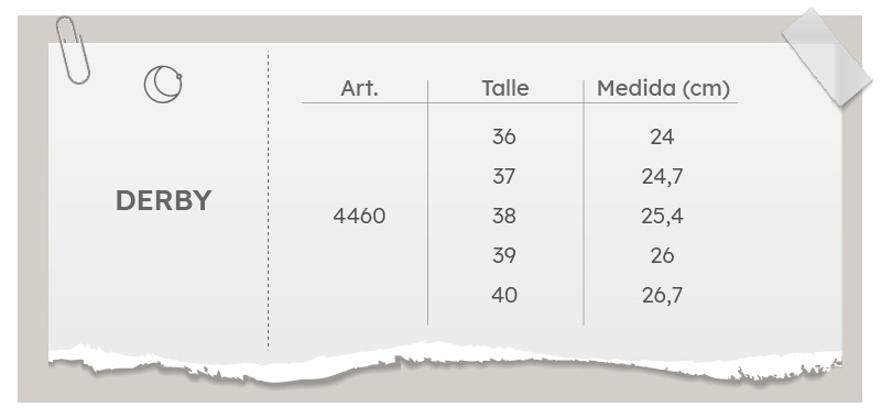 guía talles derby