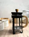 CAFETERA CON EMBOLO NEGRA Y BAMBOO 800 ML