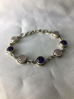 Pulseira em Prata 925 com Pedras Naturais na internet