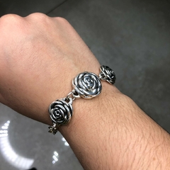 Pulseira de Rosas em Prata Bali Eletroformação - comprar online
