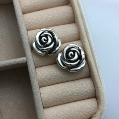 Brinco Rosa Eletroformação em Prata Bali 1.9mm
