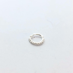 Piercing Argola Articulada Cravejada 6mm em prata 925