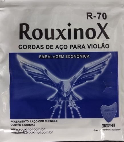 Jogo De Cordas Violão Rouxinol R50 Aço Bronze C/ Bolinha