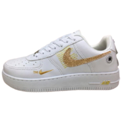 air force holografico branco rosa glitter