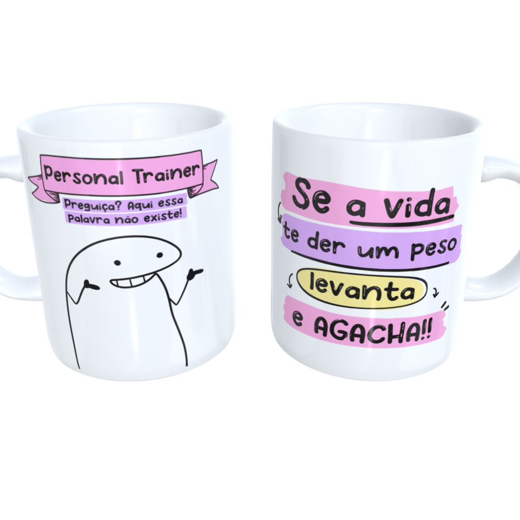 CANECA DE CERÂMICA PERSONALIZADA - PERSONAL TRAINER - FLORK