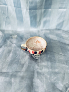 Caneca Chá Listras Rosa e Azul - comprar online