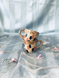 Caneca Café Pinceladas Rosa e Azul