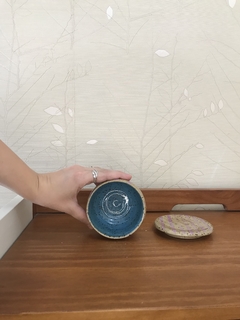 Pote com tampa pinceladas roxas - Venere in ceramica