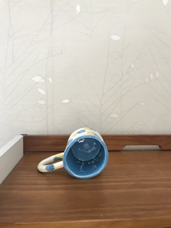 Caneca Vênus pincelada azul e amarelo - comprar online