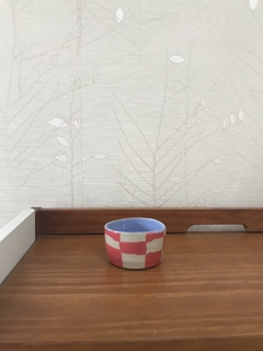 Mini Cumbuca xadrez orgânico rosa
