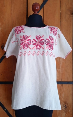 Blusa Rosa Bordada