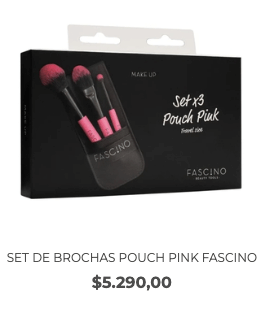 Set de brocha pouch Pink Fascino