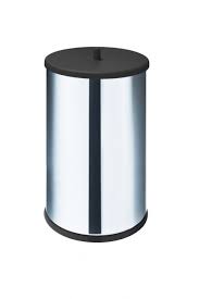 Lixeira Inox 6,3LT Com Tampa E Fundo Preto | Tottal