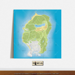 Cuadro Mapa Gta V - 60x65cm en internet