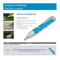 Detector de Voltage con Luz y Sonido TBCin VD02 - comprar online