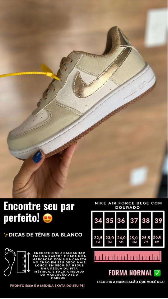 Nike Air Force - Branco Dourado com Brilho