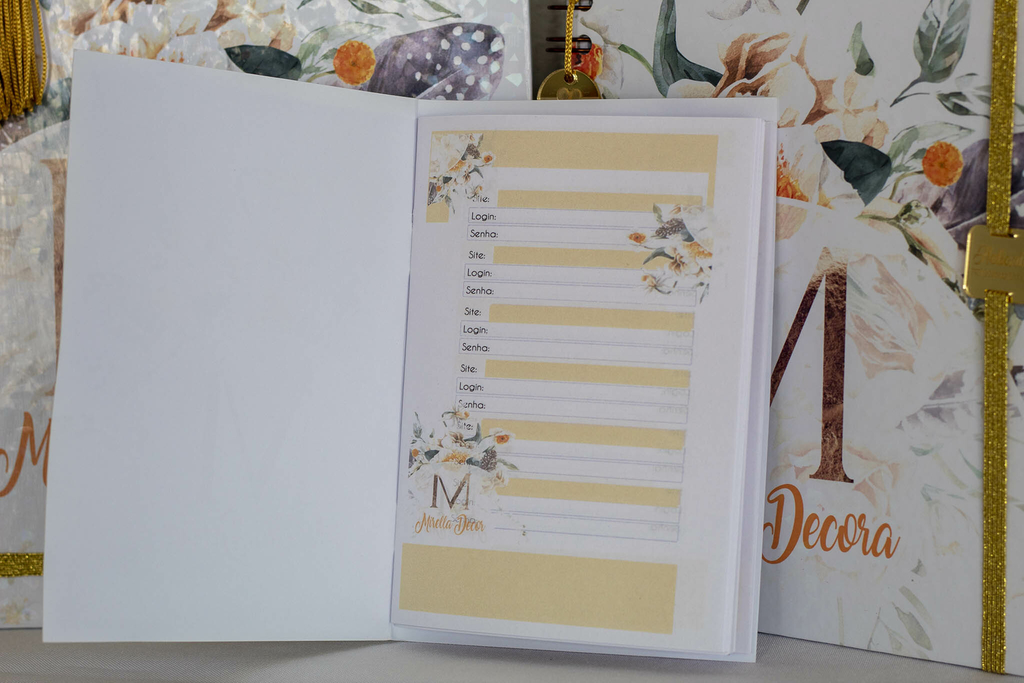 Kit de Agenda+ BlocoA4 + Caderneta de Login e Senha