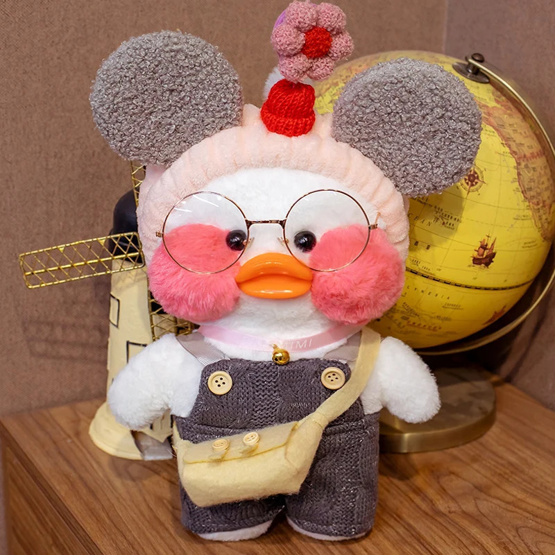 Pato de pelucia Lalafanfan Cafe Mimi 30cm Kawaii Tiktok