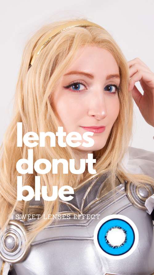 Lentes de contato azul perfeitas para cosplay donut blue em até 12x + brinde