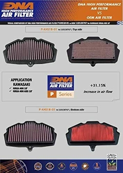 DNA FILTRO DE AIRE - KAWASAKI NINJA 250/400/400ABS /Z400 ABS /ZX25R en internet