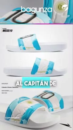 Ojotas Messi 10 Chancletas Chinelas Bagunza Producto Oficial AFA - Seleccion Argentina Azul Negra - comprar online