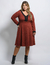 Vestido Curto em Malha Tricô Liso Marrom 141643 Donna Charme - comprar online