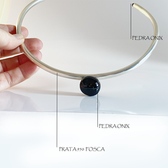 CHOKER COM ONIX NEGRO