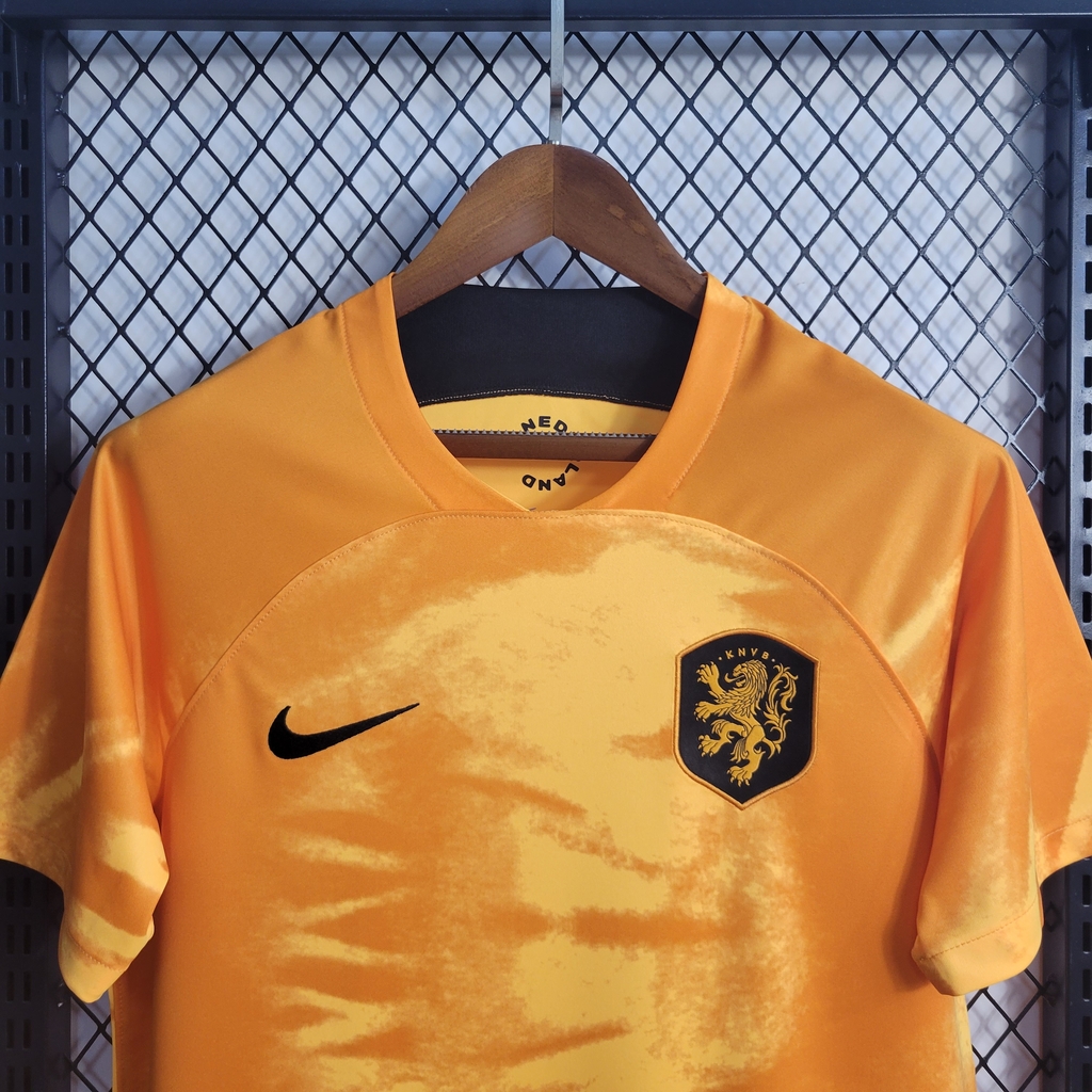 Camisa Holanda Home Copa do Mundo 2022 - Laranja