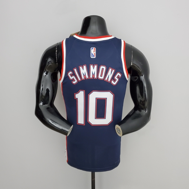 75th Anniversary Simmons #10 Nets White NBA Jersey