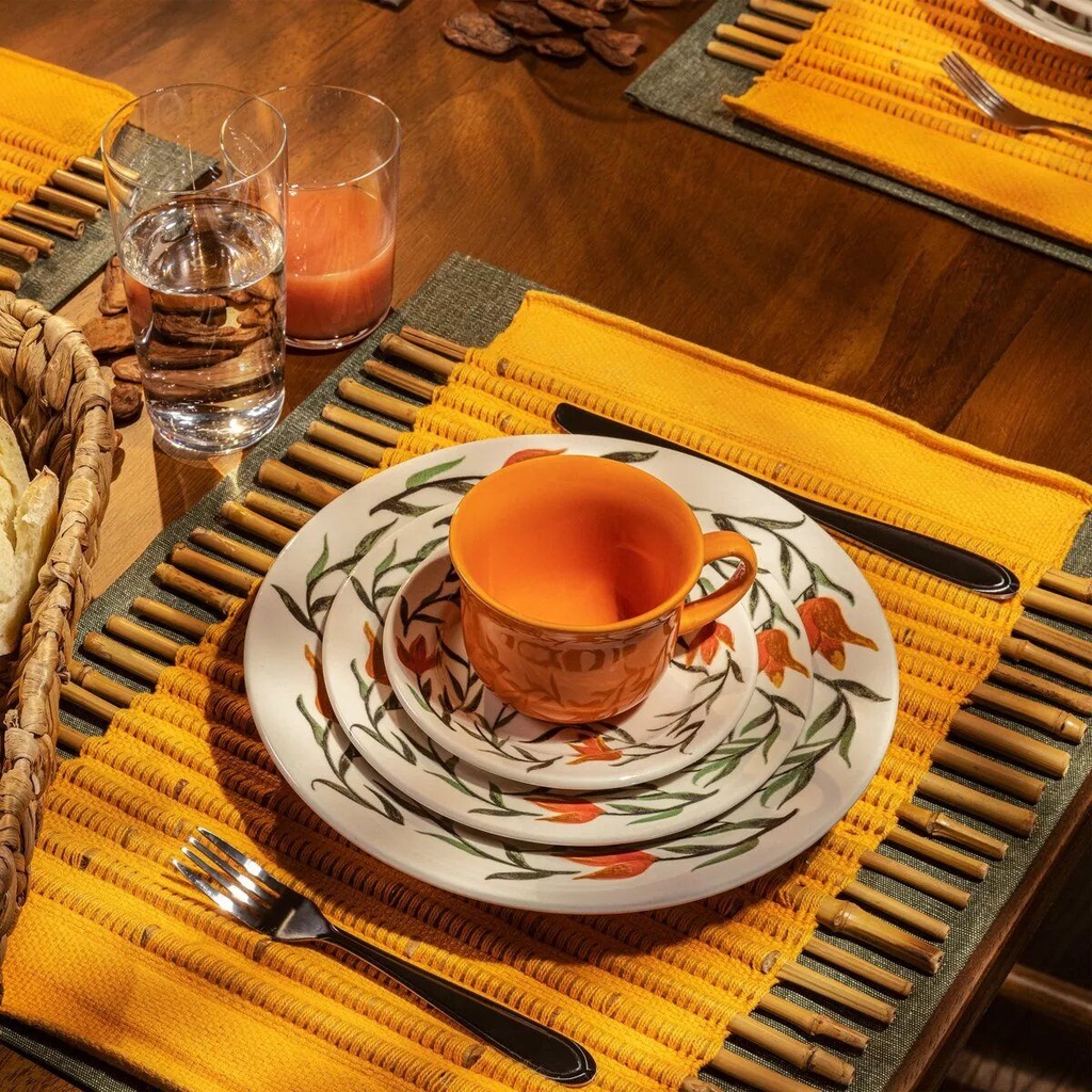 Aparelho de Jantar Chá 20 Peças Biona Cerâmica Redondo Donna