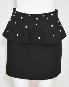 Falda negra con perlas ZARA