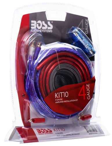 Kit De Cables Boss 10 Potencias Hasta 5000w 4 Gauge