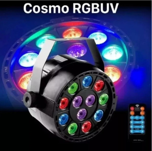 Par Tacho Led Tecshow Cosmo RGB-UV 12 Leds 1W DMX Auto Slave Esclavo  Control Remoto