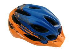 CASCO RALEIGH IN- MOULD AZUL CON NARANJA MATE