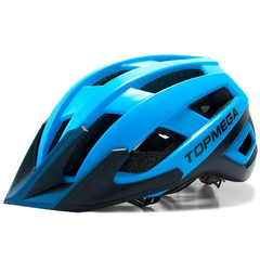 CASCO TOP MEGA 20 VENTILACIONES CON VISERA. AZUL Y NEGRO