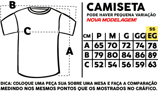 Tamanho camisetas
