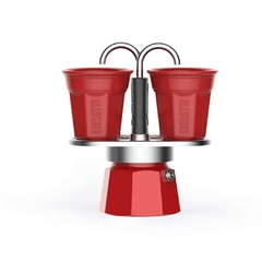 Set Cafetera Bialetti mini express roja con tazas